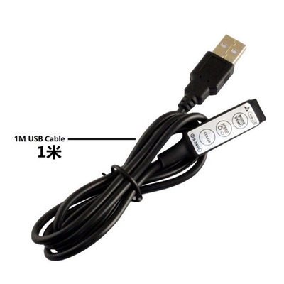 Female 1m Black LED Strip with 5v Power Supply and 3key USB Controller