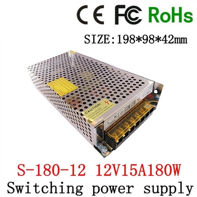 Single Output 12V 15A 180W DC Power Supply for Switching Power Supplies at 50/60Hz