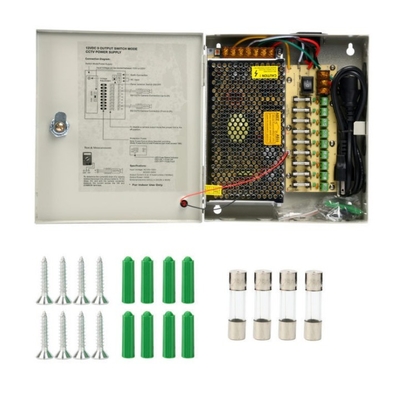 Compact 12v 10a 9 Channels Power Supply Box for CCTV Camera Output Frequency 50/60Hz