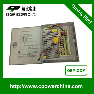 Output Current 10A CCTV Security Camera Power Supply Box Distribution 12V 9CH 18CH Ports