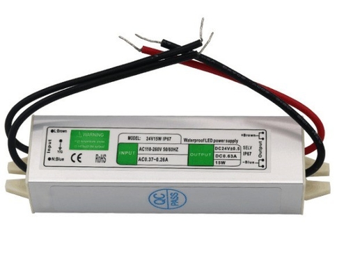 15W Waterproof Power Supply Driver for LED Strip Single Output 12V 24V DC Transformer