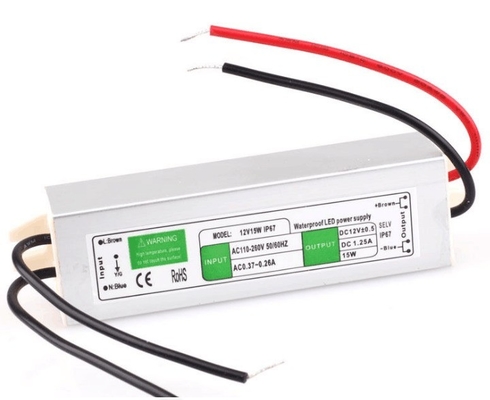 15W Waterproof Power Supply Driver for LED Strip Single Output 12V 24V DC Transformer