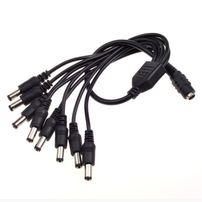 1 Male to 8 Dual Female Splitter Cable for 5.5mm/2.1mm CCTV Camera DC Power CE Approved