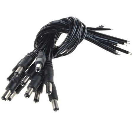 12V DC Power Pigtail Male 5.5*2.1mm Cable Plug Wire for CCTV Camera in Black Color