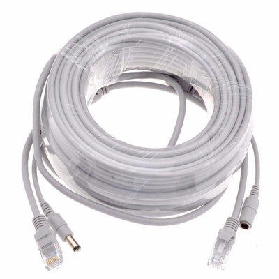 PVC Jacket 5/10/15/20/30M Gray CAT5/CAT-5e Ethernet RJ45 DC Power CCTV Network Lan Cable
