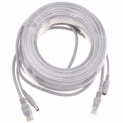 PVC Jacket 5/10/15/20/30M Gray CAT5/CAT-5e Ethernet RJ45 DC Power CCTV Network Lan Cable