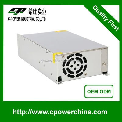 Top-10 AC DC 24V 36V 48V 600W High Voltage Power Supply with Output Frequency 50/60Hz