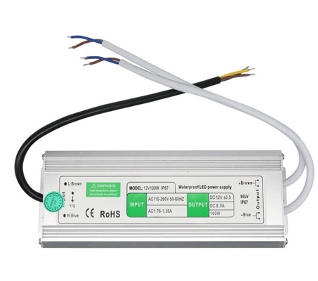 C-Power Silver Waterproof DC 12V 8.3A 10W 30W 50W 100W 120W 200W 300W IP67 Power Supply