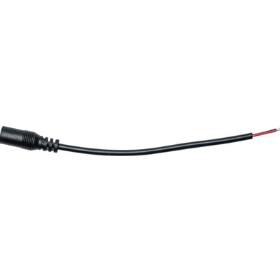 Black DC Barrel Power Plug Pigtail Cable with 2.1mm X 5.5mm Male Female Jack Connector