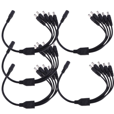 4 Pack 5 Way Channel DC Power Splitter Cable for CCTV Security Camera CE Certificate