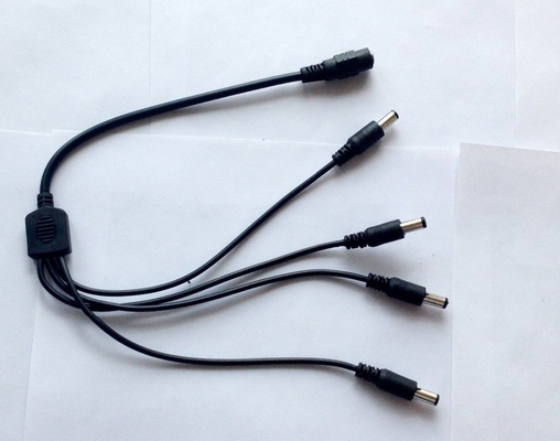 Copper 1 Female to 4 Male Power Supply Splitter Converter for CCTV Camera DVR 12V