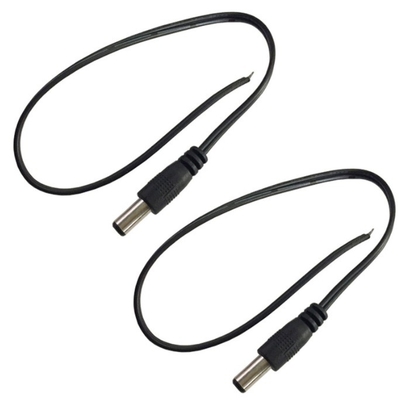 2.1mm x 5.5mm DC Male Connector Plug End Cable Wire Pigtail Cord for CCTV in Black