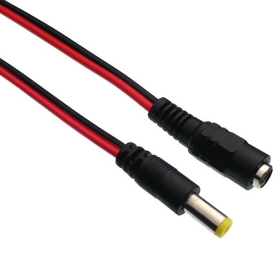 2.1mm x 5.5mm DC Male Connector Plug End Cable Wire Pigtail Cord for CCTV in Black