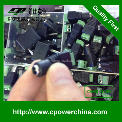 12V DC Power Jack Plug Black f connector power adapter 5.5mm x 2.1mm CE Certificate