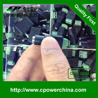 12V DC Power Jack Plug Black f connector power adapter 5.5mm x 2.1mm CE Certificate