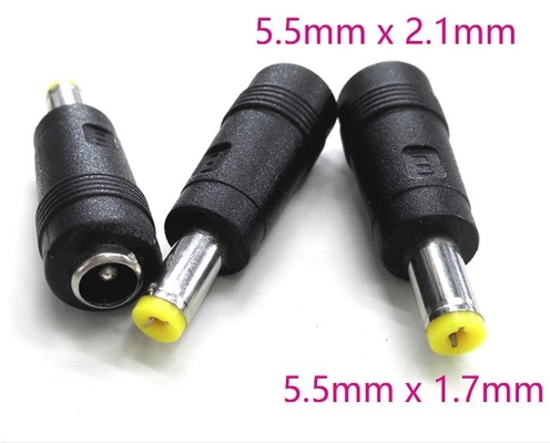 Black ADAPTER for DC Power Plug 5.5x1.7mm Male to 5.5x2.1mm Female Jack Connector