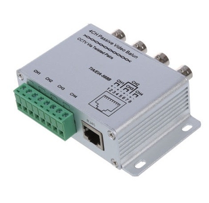 Video Transmission 4CH CAT5 HD Passive UTP Video Balun BNC Female Transceiver RJ45 for CCTV System