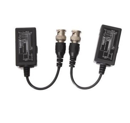 Black CCTV BNC to RJ45 Video Balun with DC Power Extender Over Ethernet Cat5/6 Cable