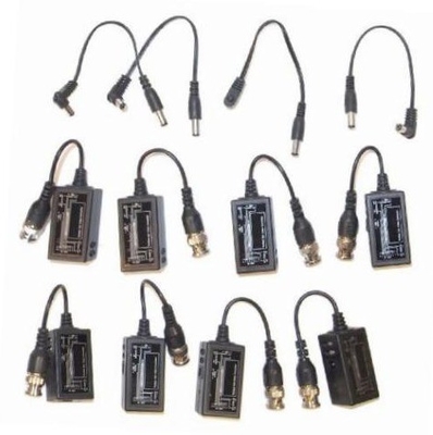 Black CCTV BNC to RJ45 Video Balun with DC Power Extender Over Ethernet Cat5/6 Cable