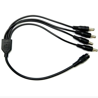 Copper Conductor LOW VOLTAGE 2.1*5.5mm CCTV Security Camera Power Splitter Cable with Switch