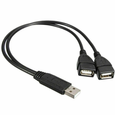 LOW VOLTAGE USB 2.0 A Male To 2 Dual Female Jack Y Splitter Hub Cord-Cable-Ada Power
