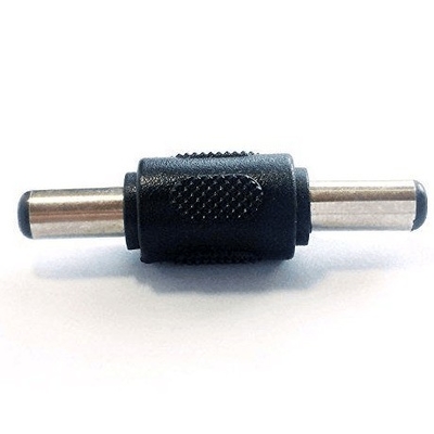 Male to Male Coupler Connector Adapter for Black DC Power Plug 5.5x2.1mm Transformer