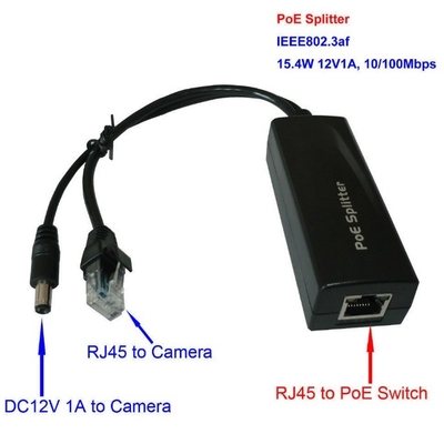 10/100Mbps Data Transfer Rate POE Splitter for IP Camera CCTV DC44-57V Power Input