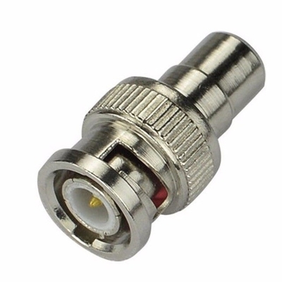 Male to Female BNC to RCA Coaxial Connector Adapter Silver for Surveillance Camera