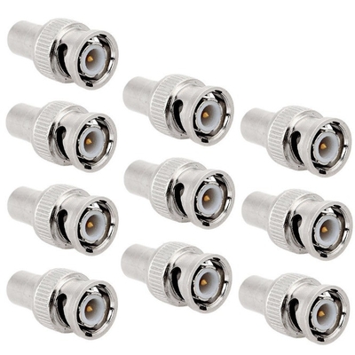 Male to Female BNC to RCA Coaxial Connector Adapter Silver for Surveillance Camera