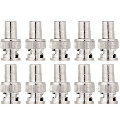 Male to Female BNC to RCA Coaxial Connector Adapter Silver for Surveillance Camera