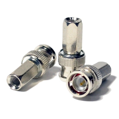 BNC Male Twist-on Coaxial Connector for CCTV Security Cameras and CE Certified RG59