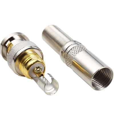 Superior Silver BNC Male Connector Plug Adapter for Audio Video Cable No Welding