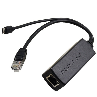 2.4a Current Black Power Over Ethernet Kit for Raspberry Pi 3 Board Injector Splitter