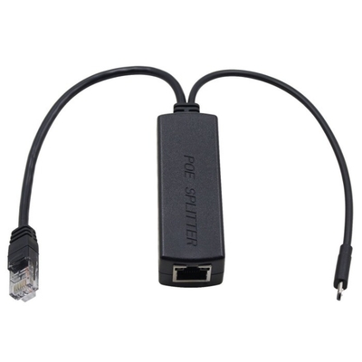 2.4a Current Black Power Over Ethernet Kit for Raspberry Pi 3 Board Injector Splitter