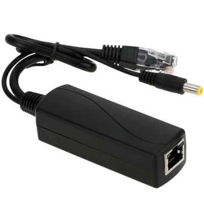 Network Transmission Black PoE Splitter Cable Adapter IEEE802.3af 12V DC for IP Camera