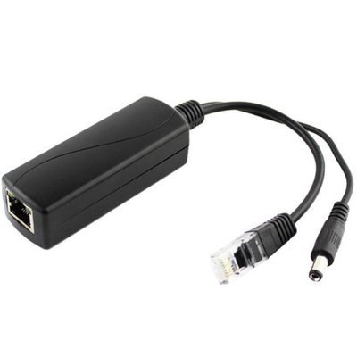 Network Transmission Black PoE Splitter Cable Adapter IEEE802.3af 12V DC for IP Camera