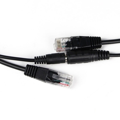 Network Transmission Black PoE Splitter Cable Adapter IEEE802.3af 12V DC for IP Camera