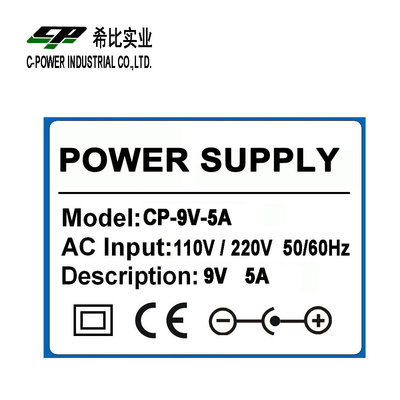 Industrial Power Supply 9V 5A Single Output with Switch Mode Technology and Efficiency
