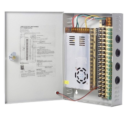 Secure Your CCTV Power Supply with 12V DC 30A 18CH Switch Box and Over-temp Protection