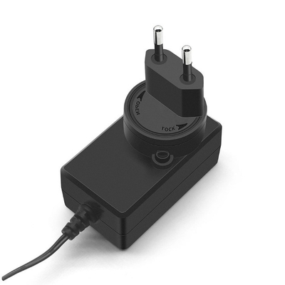 Efficiency 85% Black C-Power Worldwide Power Adapter with 12V 2A 24W AC100-240V