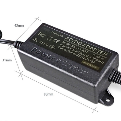 Black C-Power AC100-240V DC 12V 2A Wall Mounted Plug Power Adapter 12Volt for EU AU UK US