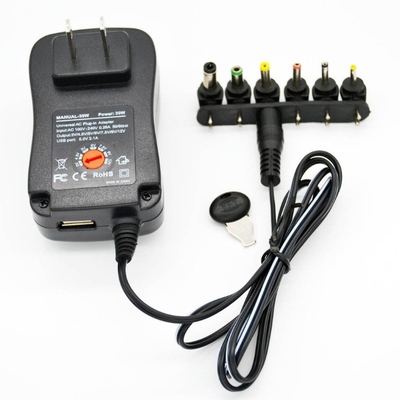 12V 2A 24W Right Angle DC Power Plug Adapter for C-Power AC100-240 Output DC3-12V